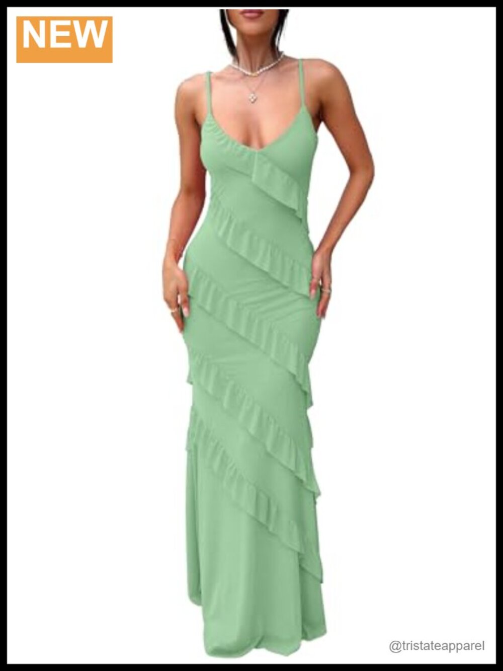 HOCILLE Womens Sexy V Neck Mesh Bodycon Maxi Cocktail Party Dress